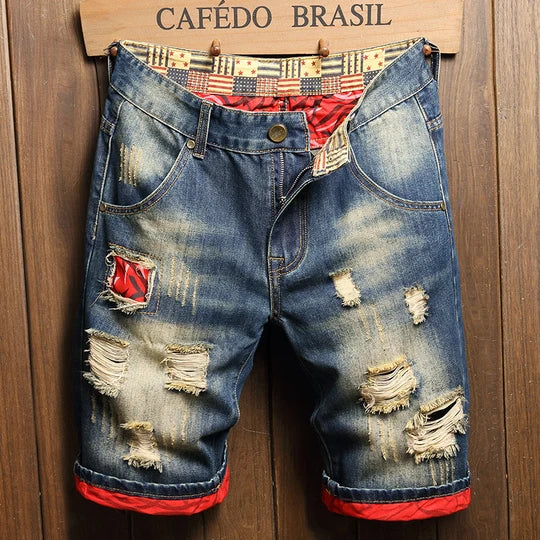 🔥 LAST DAY — 49% OFF!-Street Style Patchwork Denim Shorts