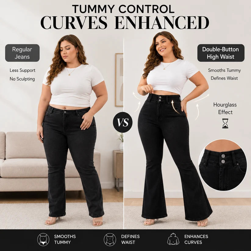 🔥🔥 LAST DAY — 49% OFF! Curves Sculpting Butt Lifter Bell Bottoms – Casual & Party Stretch Jeans 💃